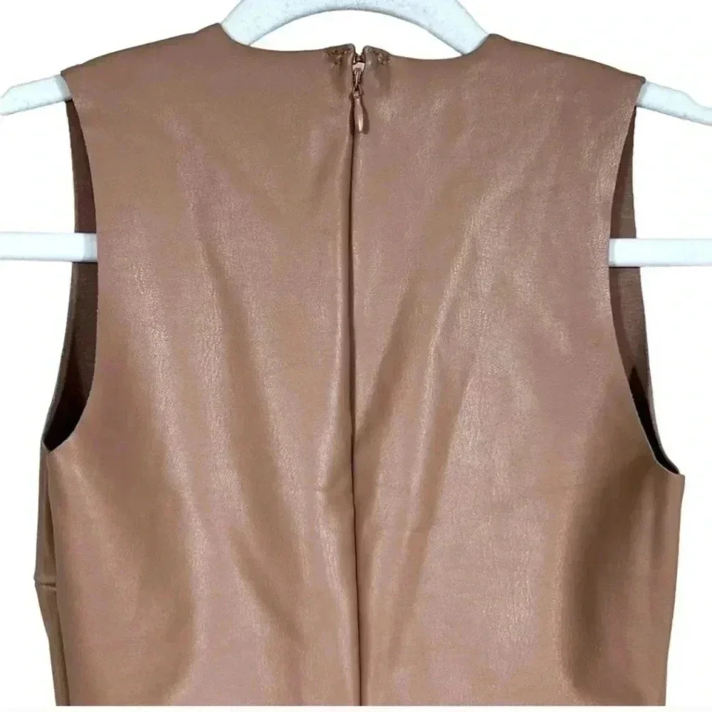 SKIMS Faux Leather Brown (Jasper) Crew Neck Bodysuit Size XL NWT - Picture 11 of 15